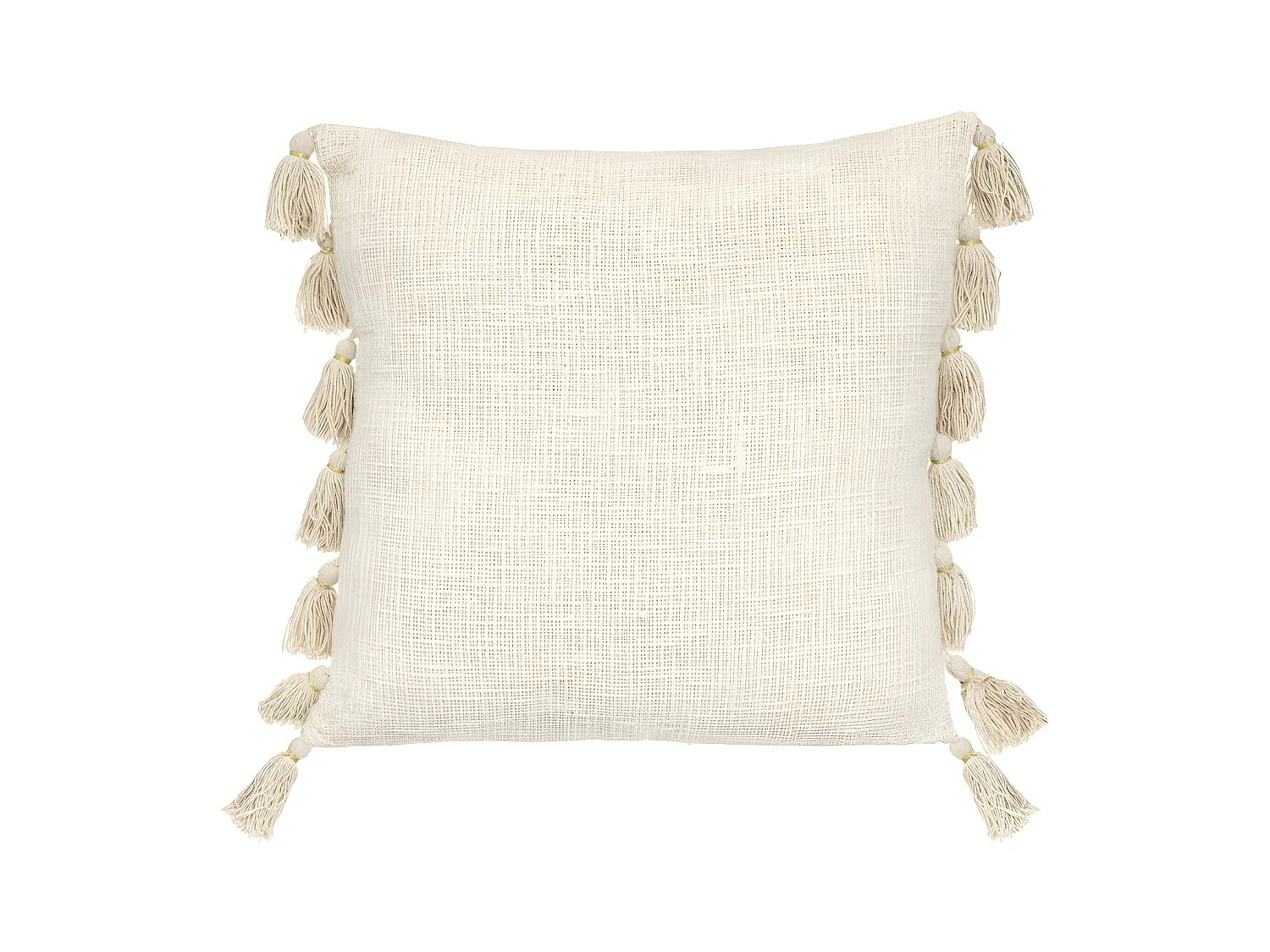 Cojín de poliéster beige 50x50x18cm