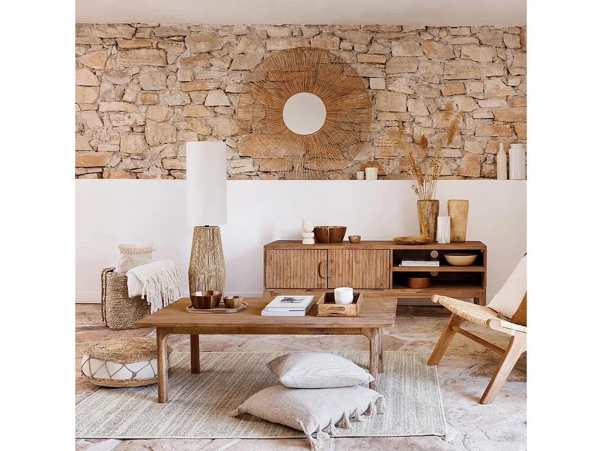 Coussin déhoussable Blanc ivoire avec Pompons 50 x 50 cm