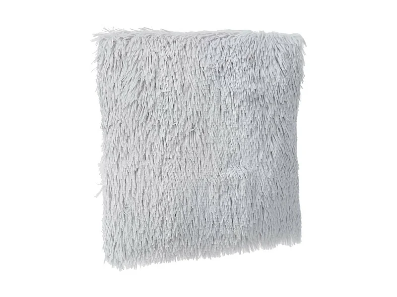 Coussin déhoussable en Fourrure poils longs Gris clair 45 x 45 cm
