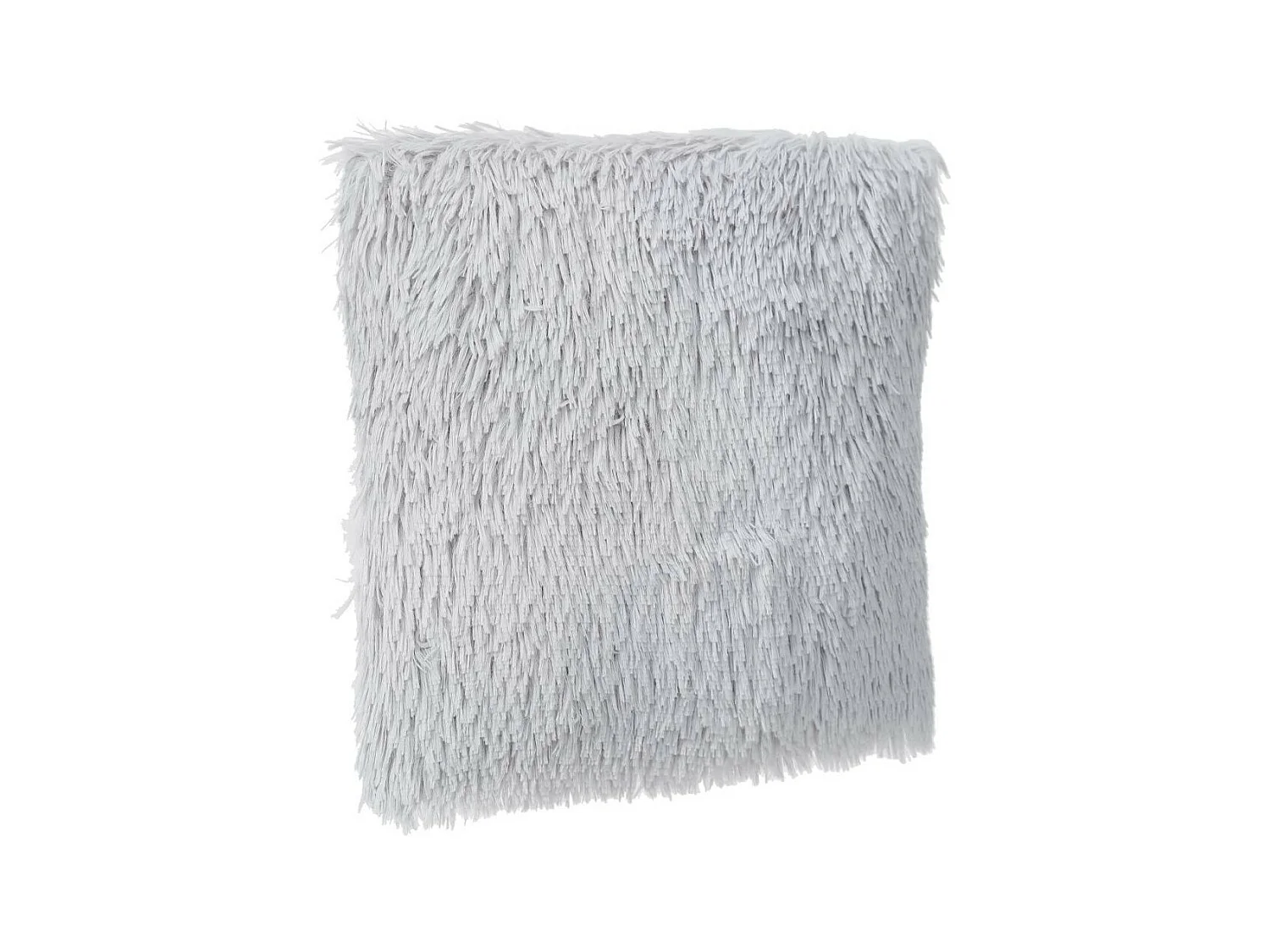 Coussin déhoussable en Fourrure poils longs Gris clair 45 x 45 cm