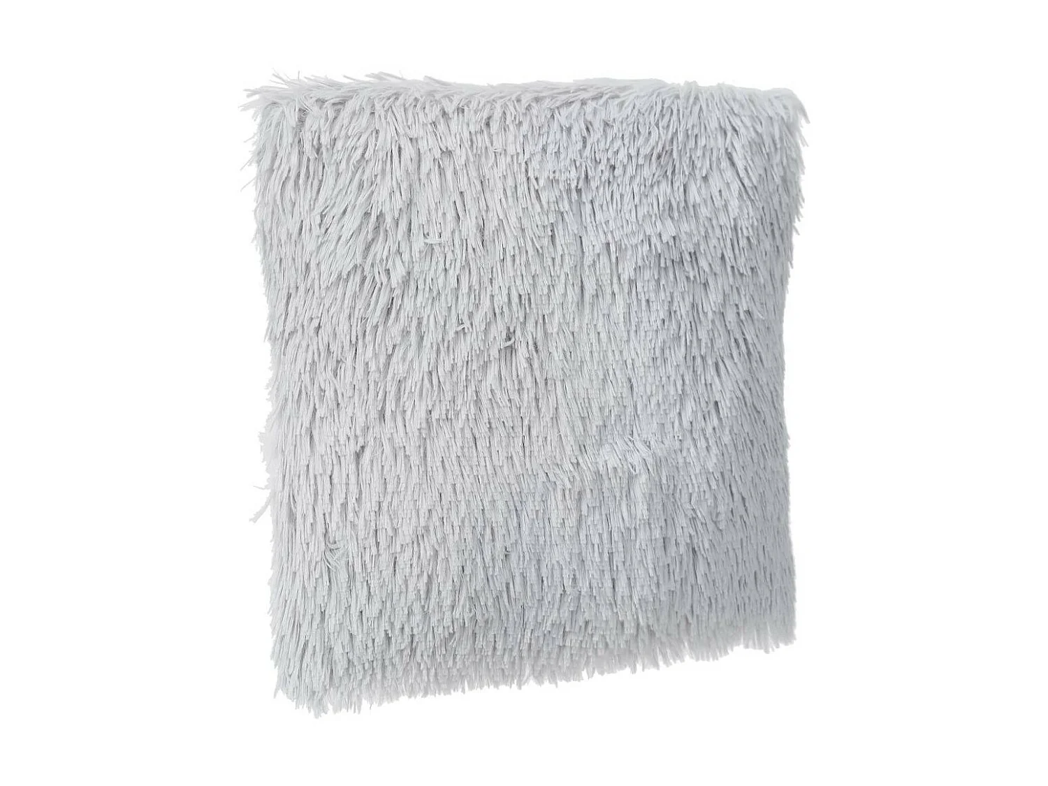 Coussin déhoussable en Fourrure poils longs Gris clair 45 x 45 cm