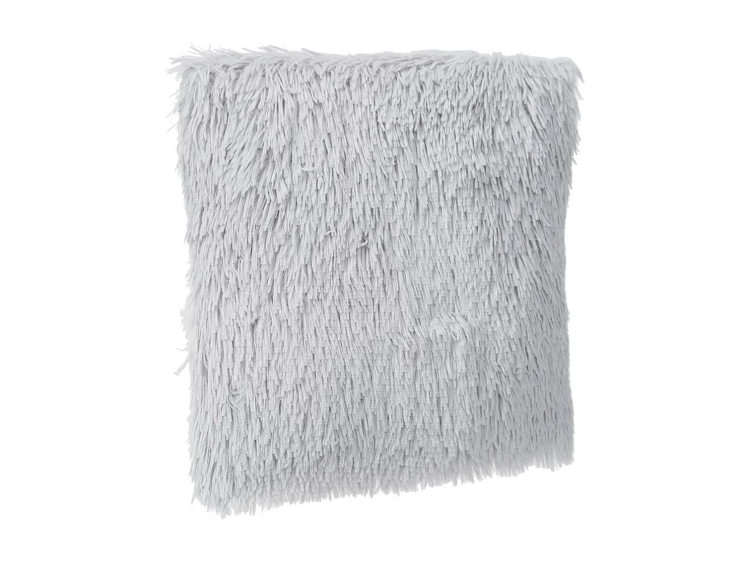 Coussin déhoussable en Fourrure poils longs Gris clair 45 x 45 cm