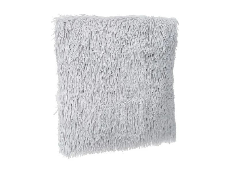 Coussin déhoussable en Fourrure poils longs Gris clair 45 x 45 cm