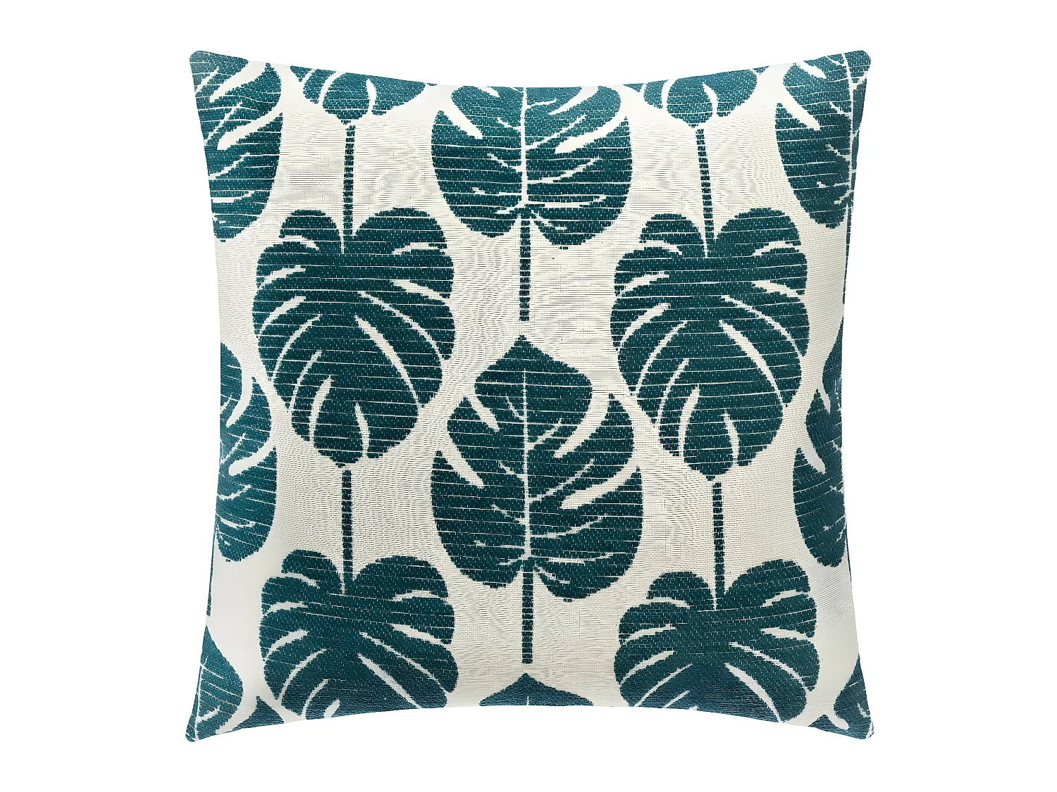 Housse de Coussin chenille Feuille de philo Vert 40 x 40 cm