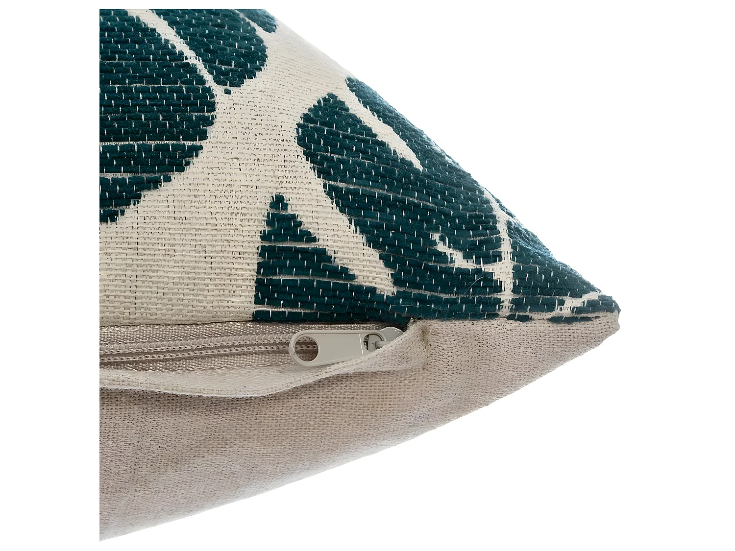 Housse de Coussin chenille Feuille de philo Vert 40 x 40 cm