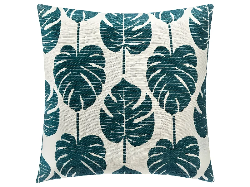 Housse de Coussin chenille Feuille de philo Vert 40 x 40 cm