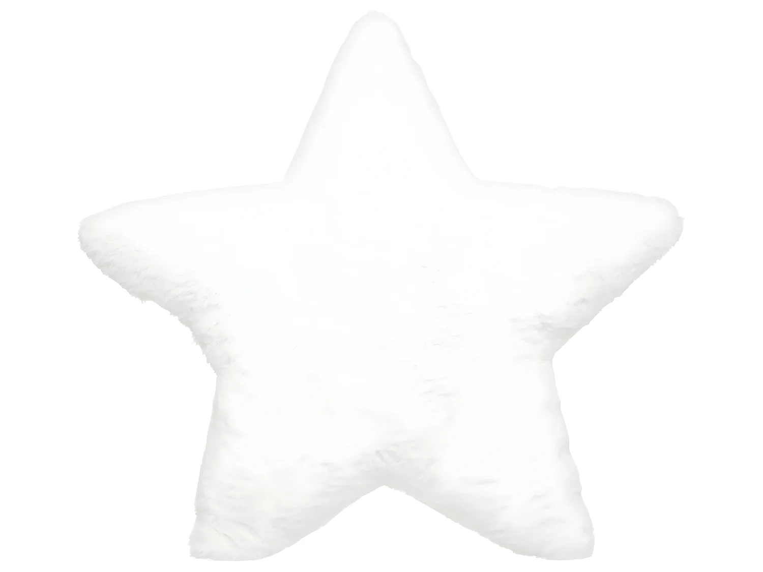 Coussin décoratif Étoile en Fourrure Blanche motif brodé 39 x 39 cm