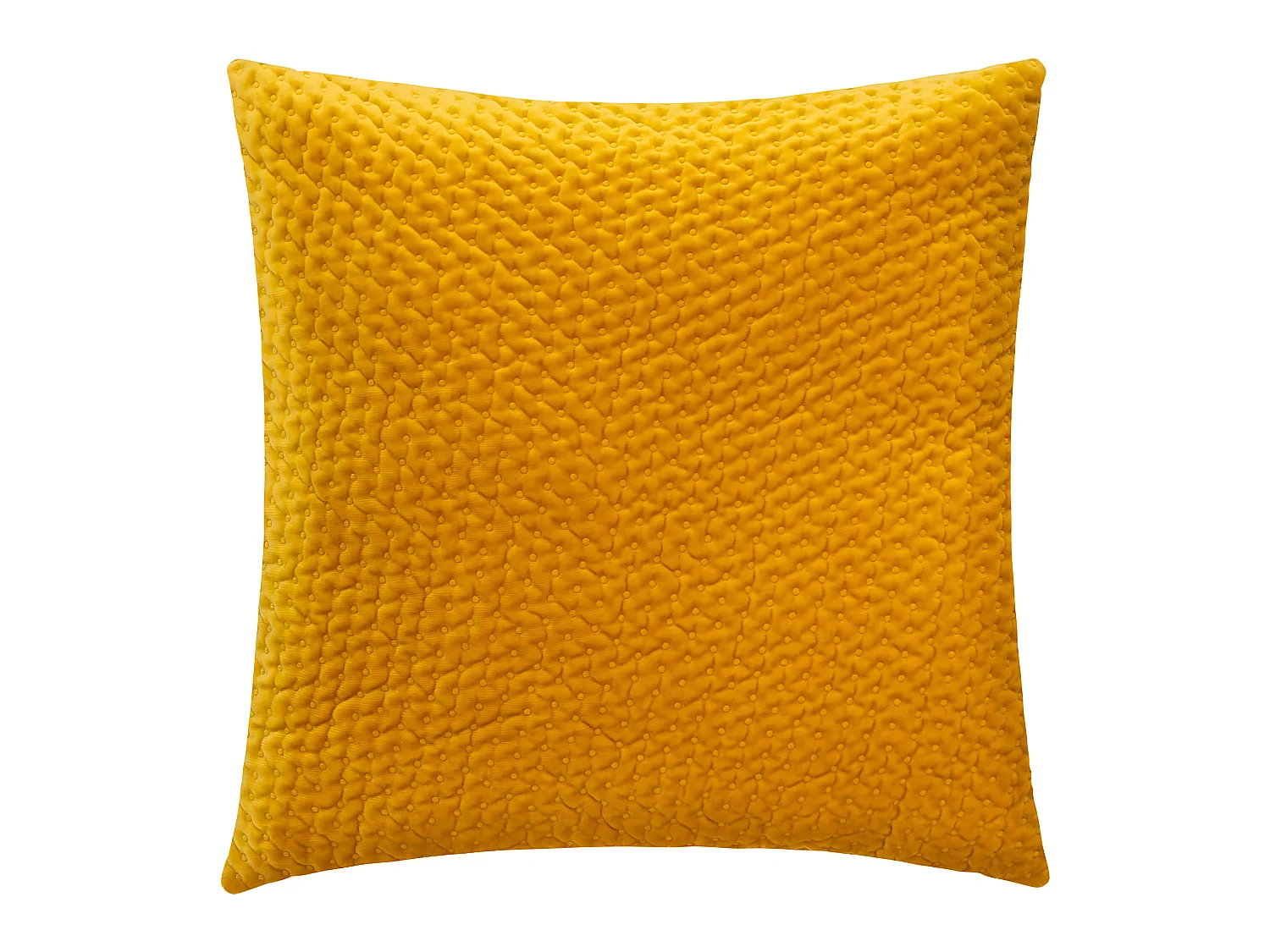 Coussin déhoussable Ocre en Velours embossé 40 x 40 cm