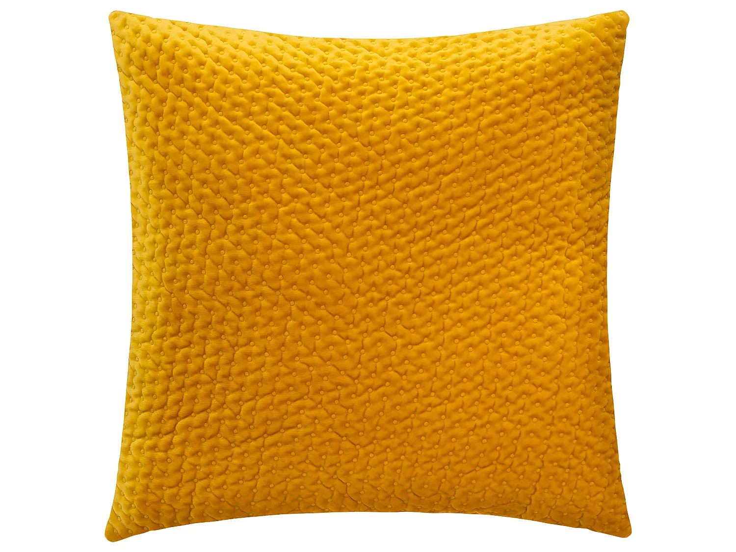 Coussin déhoussable Ocre en Velours embossé 40 x 40 cm