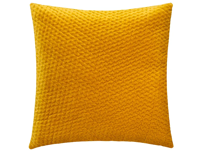 Coussin déhoussable Ocre en Velours embossé 40 x 40 cm