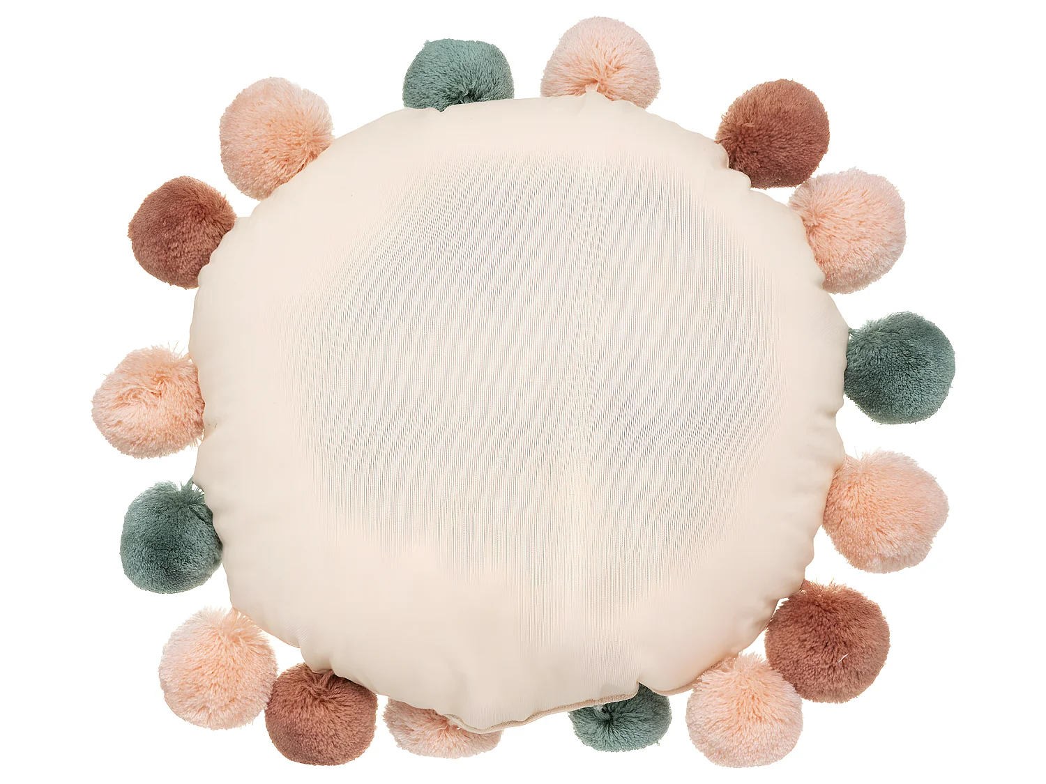 Coussin décoratif Princesse en Coton avec 16 Pompons  D 30 cm