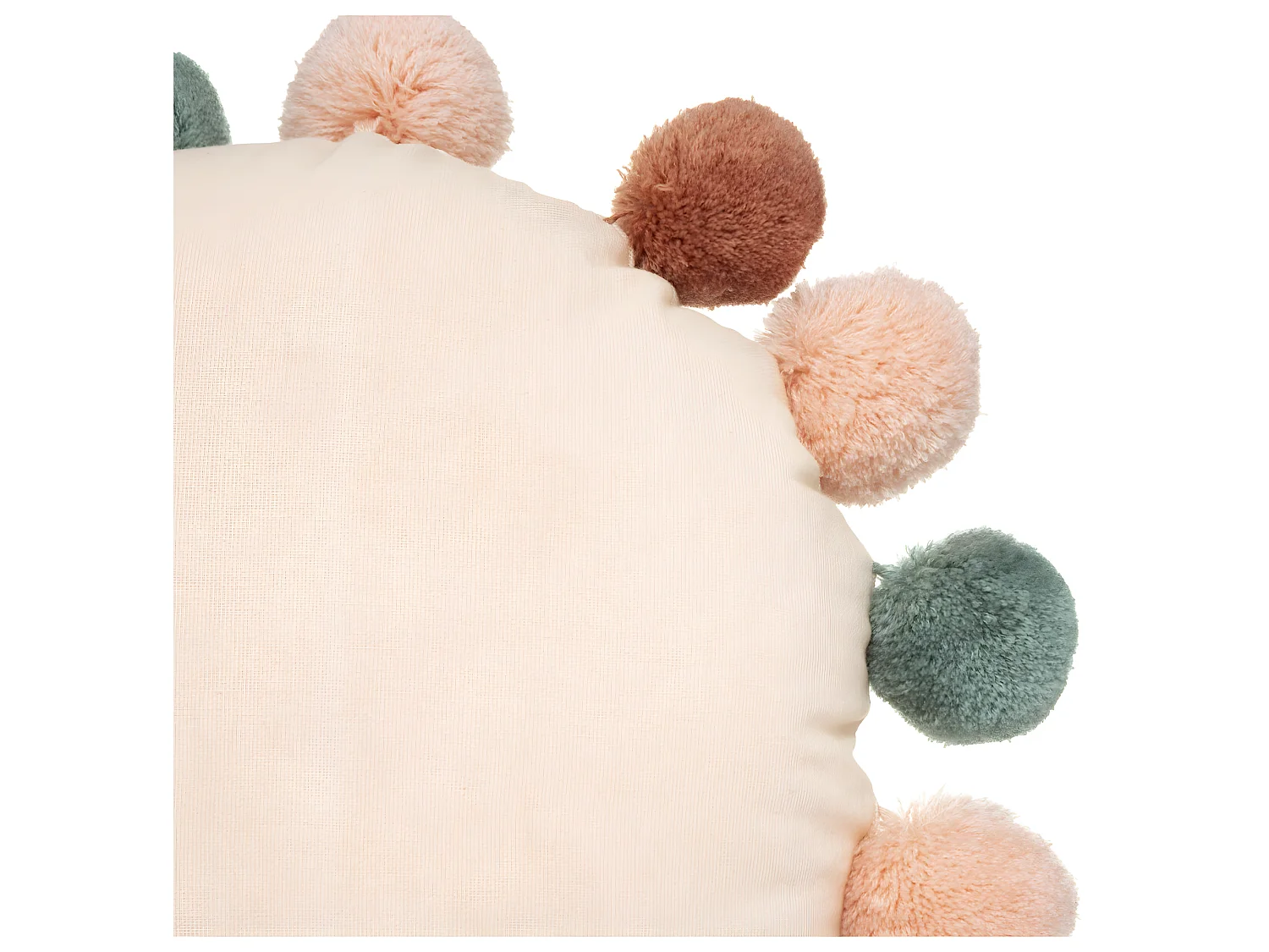 Coussin décoratif Princesse en Coton avec 16 Pompons  D 30 cm