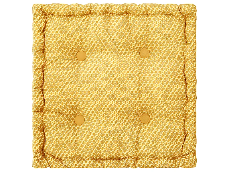 Coussin de sol en Coton Ocre motif Otto 40 x 40 cm