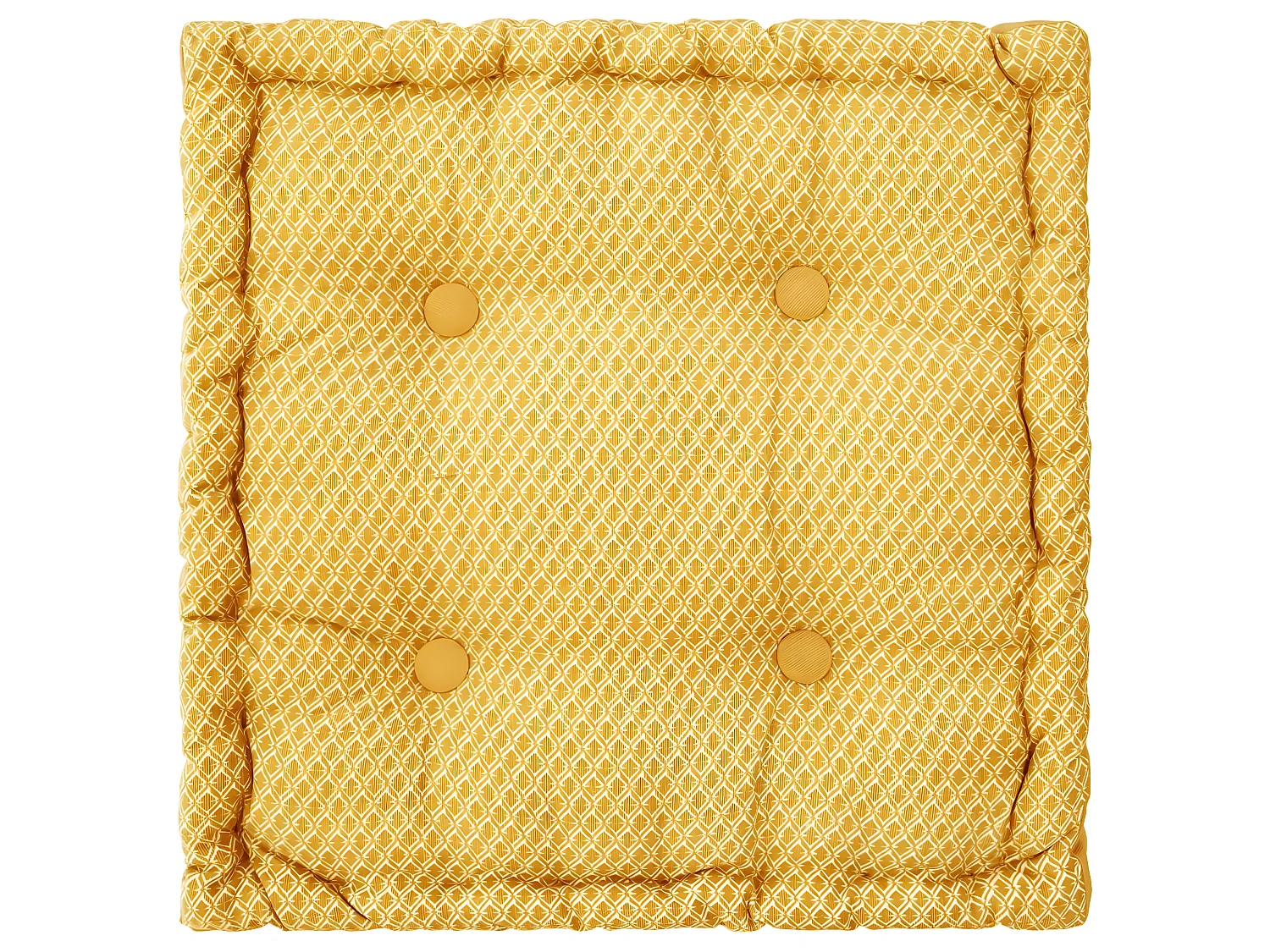 Coussin de sol en Coton Ocre motif Otto 40 x 40 cm