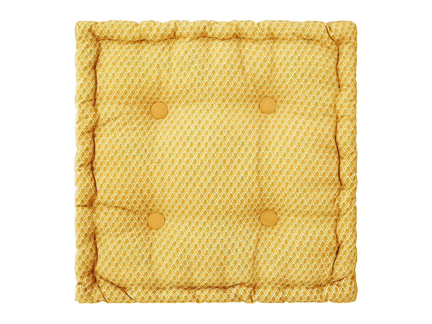 Coussin de sol en Coton Ocre motif Otto 40 x 40 cm