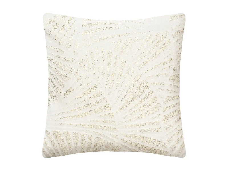 Coussin déhoussable Ivoire motif Doré en relief 40 x 40 cm