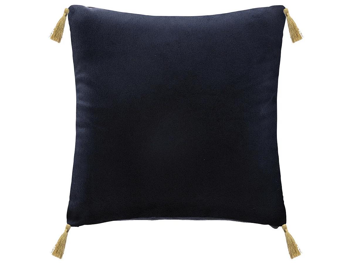 Coussin décoratif Bleu Foncé imprimé Casse-Noisette avec pompons 40 x 40 cm