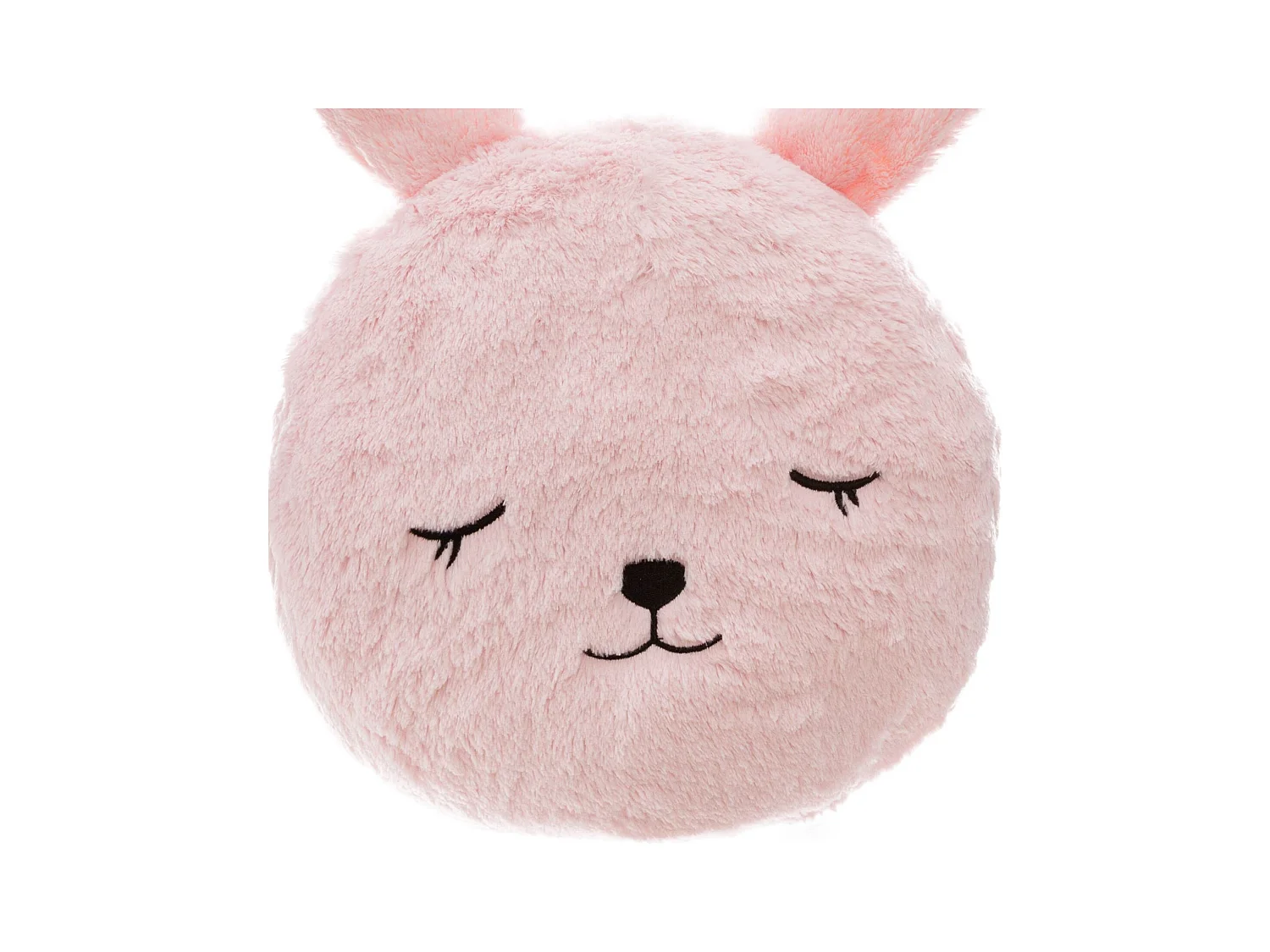 Coussin décoratif Lapin en Fourrure rose D 27 cm