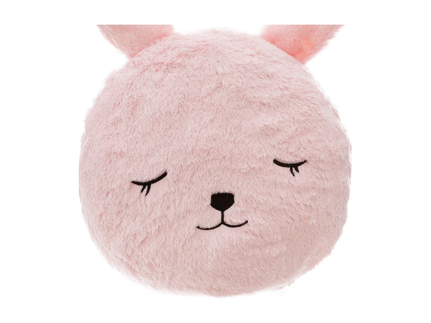 Coussin décoratif Lapin en Fourrure rose D 27 cm