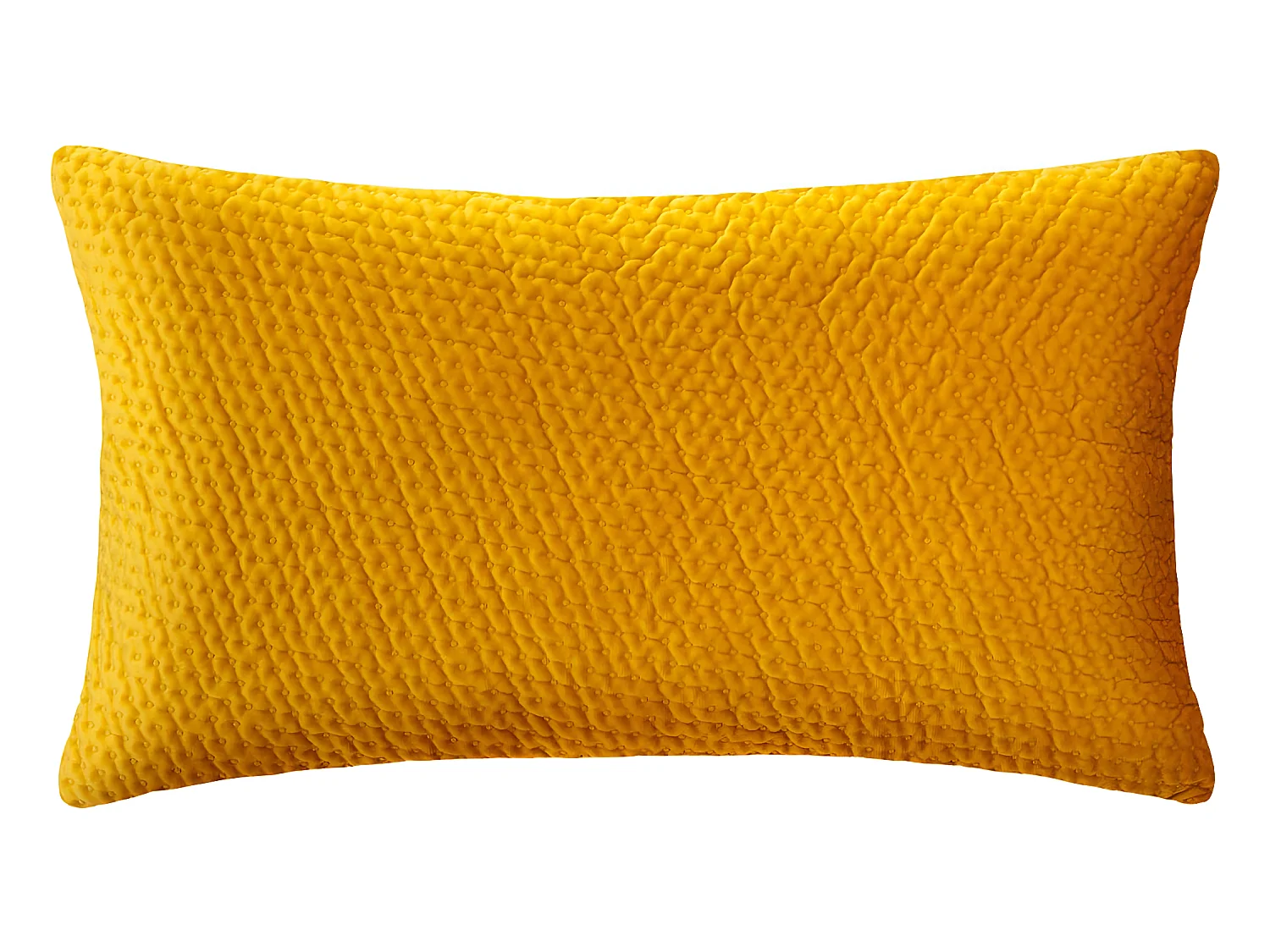 Coussin déhoussable Ocre en Velours embossé 38 x 58 cm