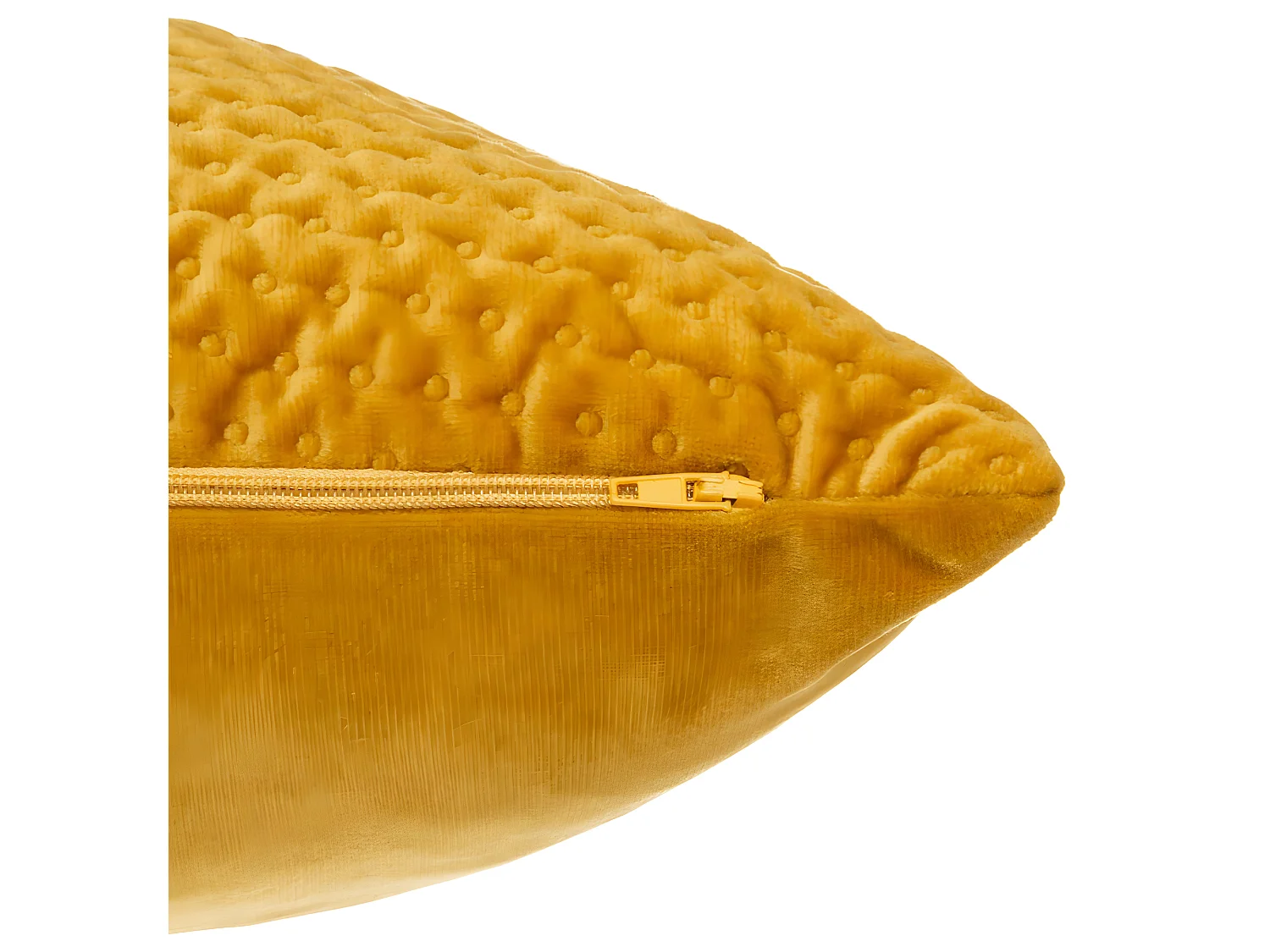 Coussin déhoussable Ocre en Velours embossé 38 x 58 cm