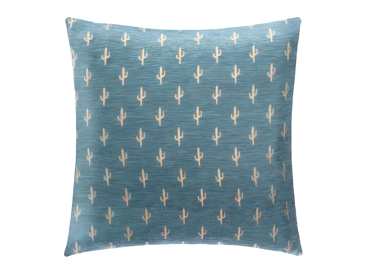 Housse de Coussin chenille Cactus Bleu 40 x 40 cm