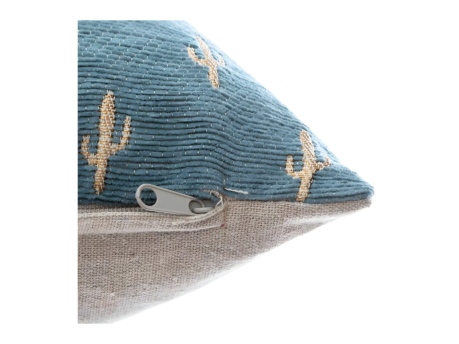 Housse de Coussin chenille Cactus Bleu 40 x 40 cm