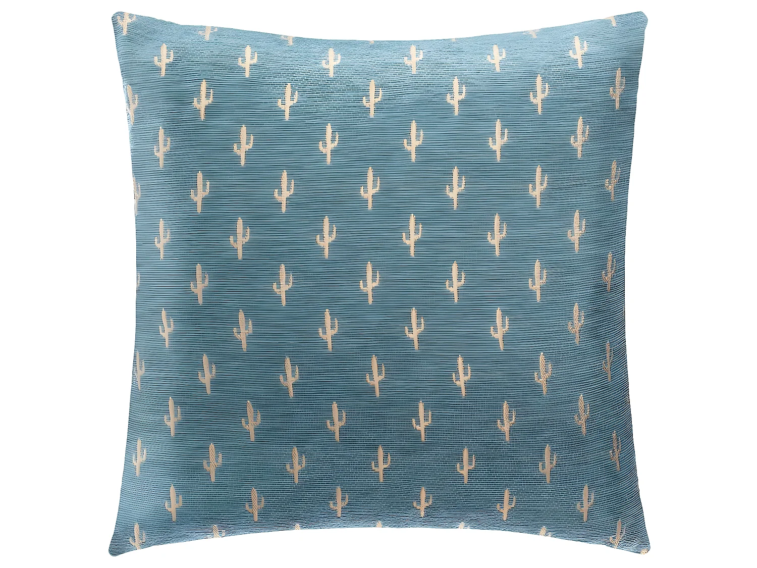 Housse de Coussin chenille Cactus Bleu 40 x 40 cm