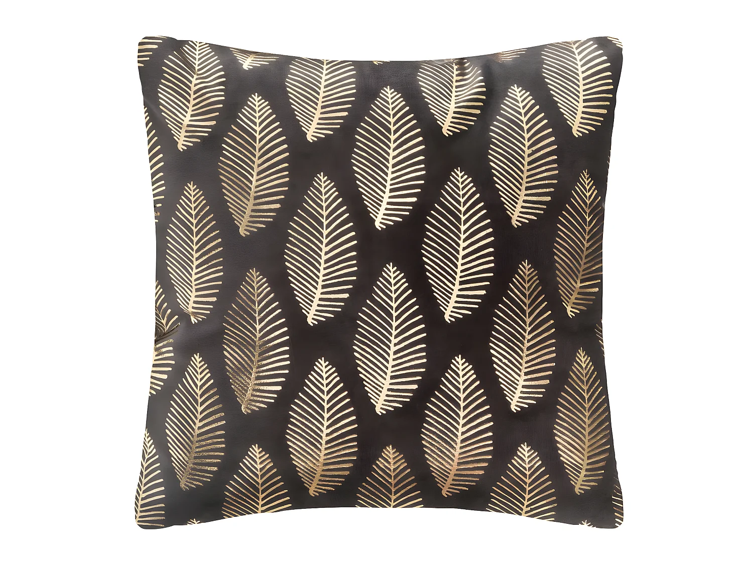 Coussin déhoussable Velours Gris foncé et Or 40 x 40 cm
