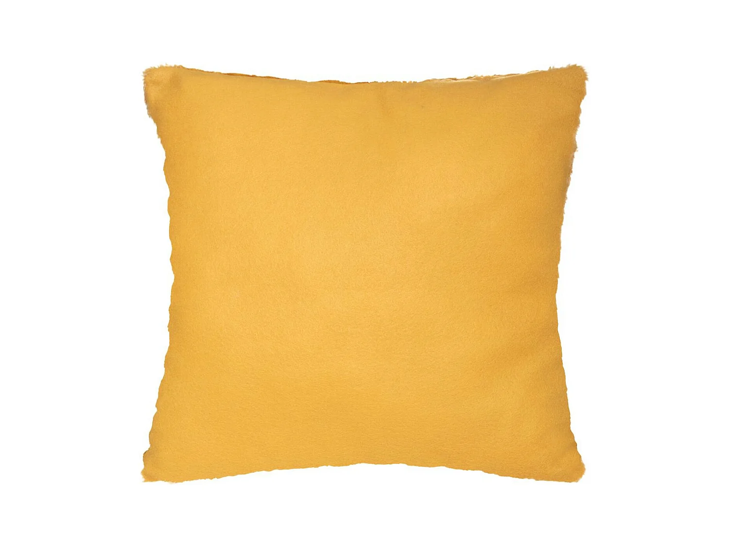 Coussin déhoussable Ocre en Fourrure motif en relief  45 x 45 cm