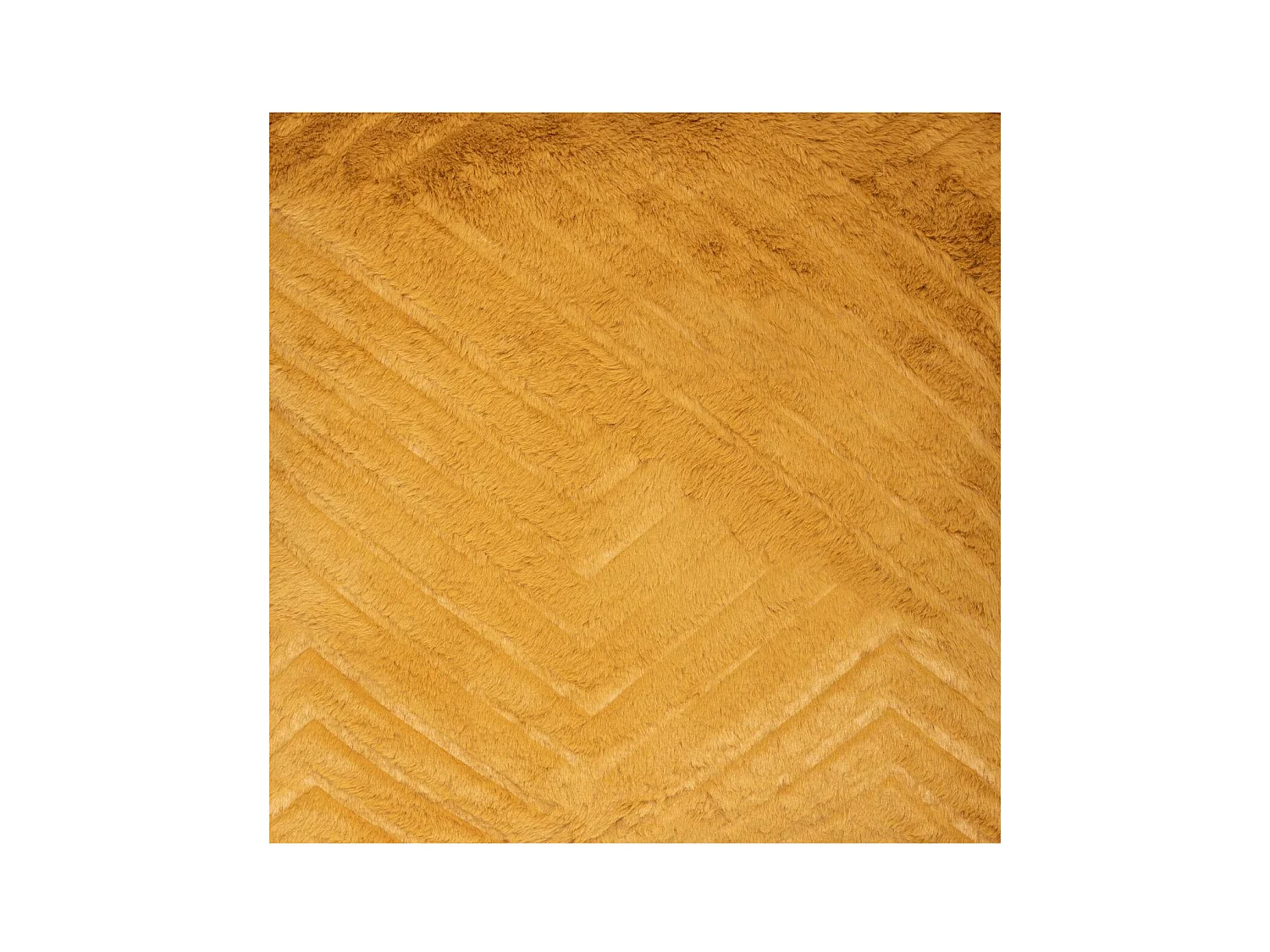 Coussin déhoussable Ocre en Fourrure motif en relief  45 x 45 cm