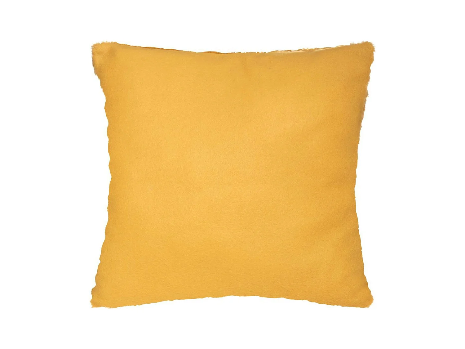 Coussin déhoussable Ocre en Fourrure motif en relief  45 x 45 cm