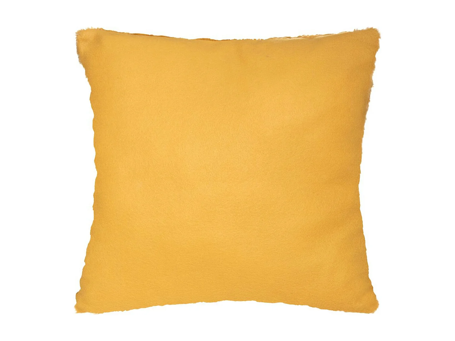 Coussin déhoussable Ocre en Fourrure motif en relief  45 x 45 cm