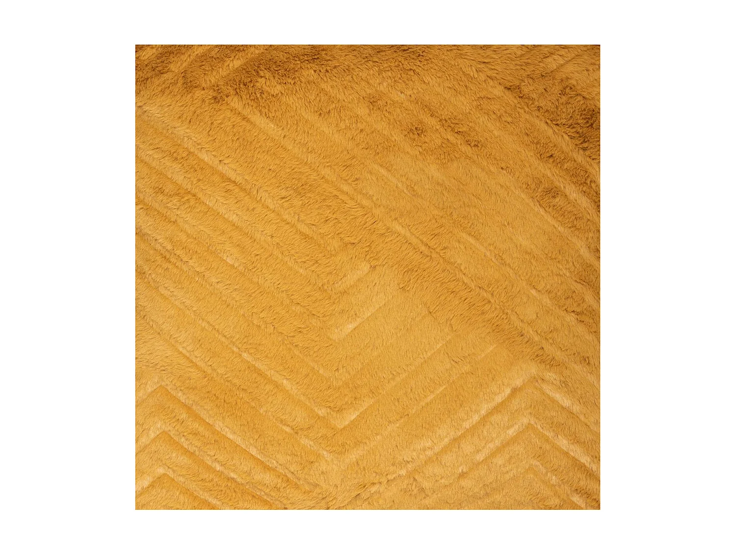 Coussin déhoussable Ocre en Fourrure motif en relief  45 x 45 cm