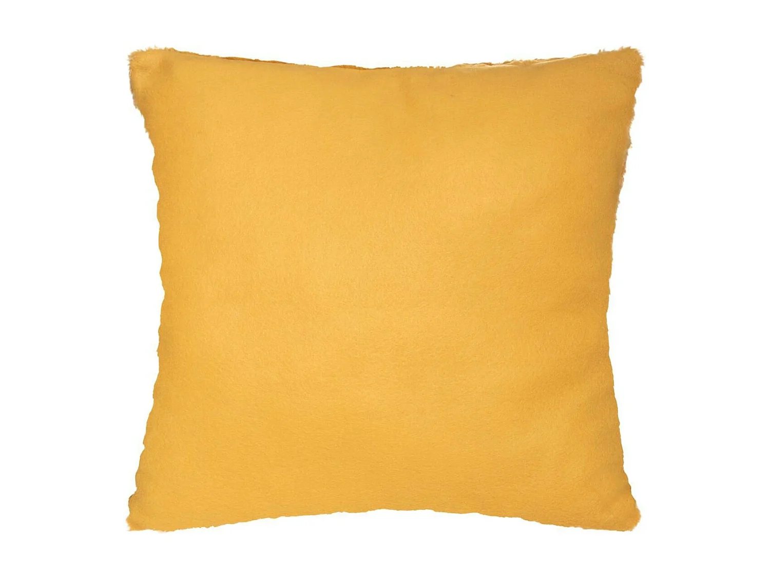 Coussin déhoussable Ocre en Fourrure motif en relief  45 x 45 cm