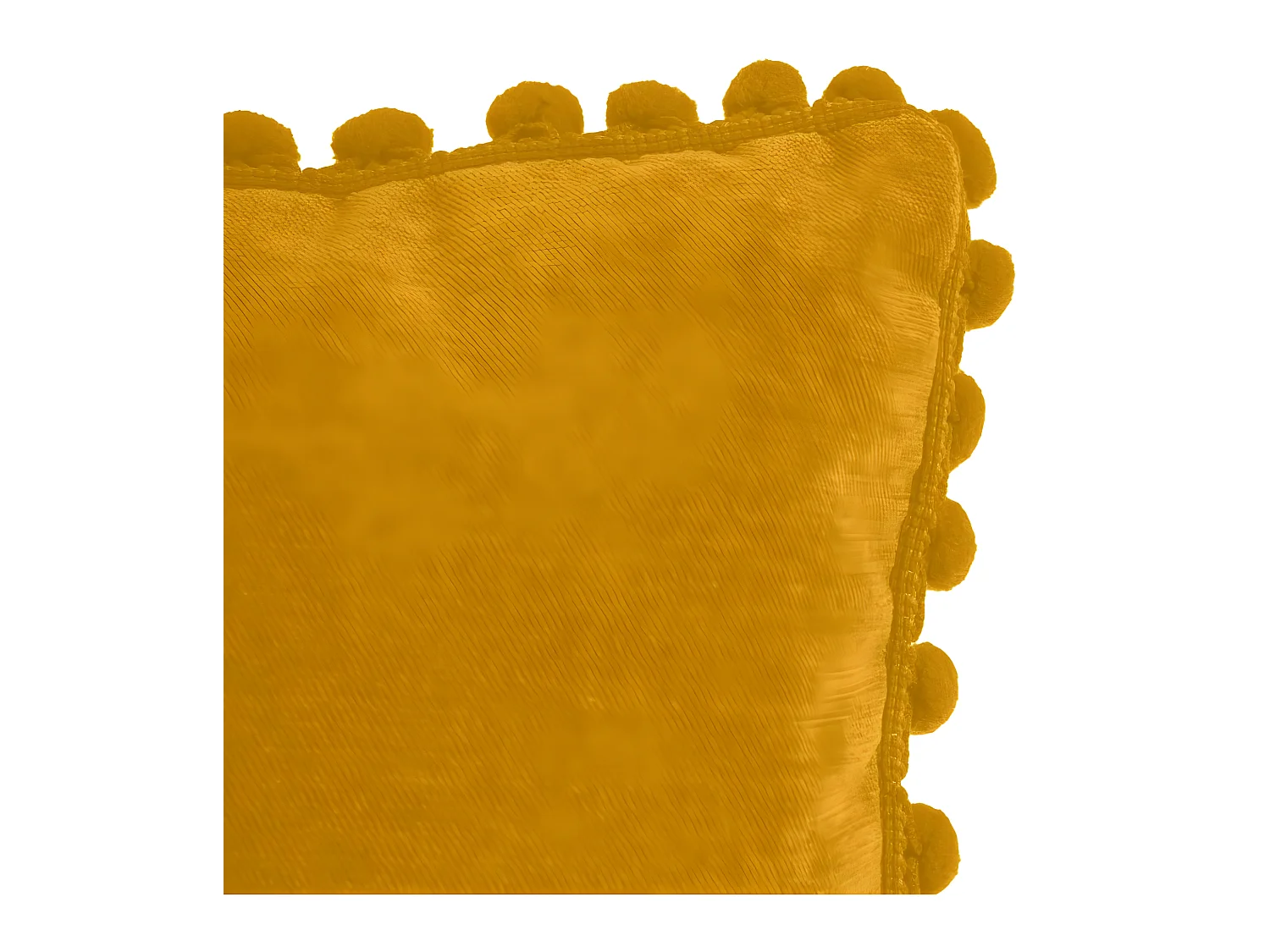 Coussin déhoussable avec Pompons Ocre 40 x 40 cm