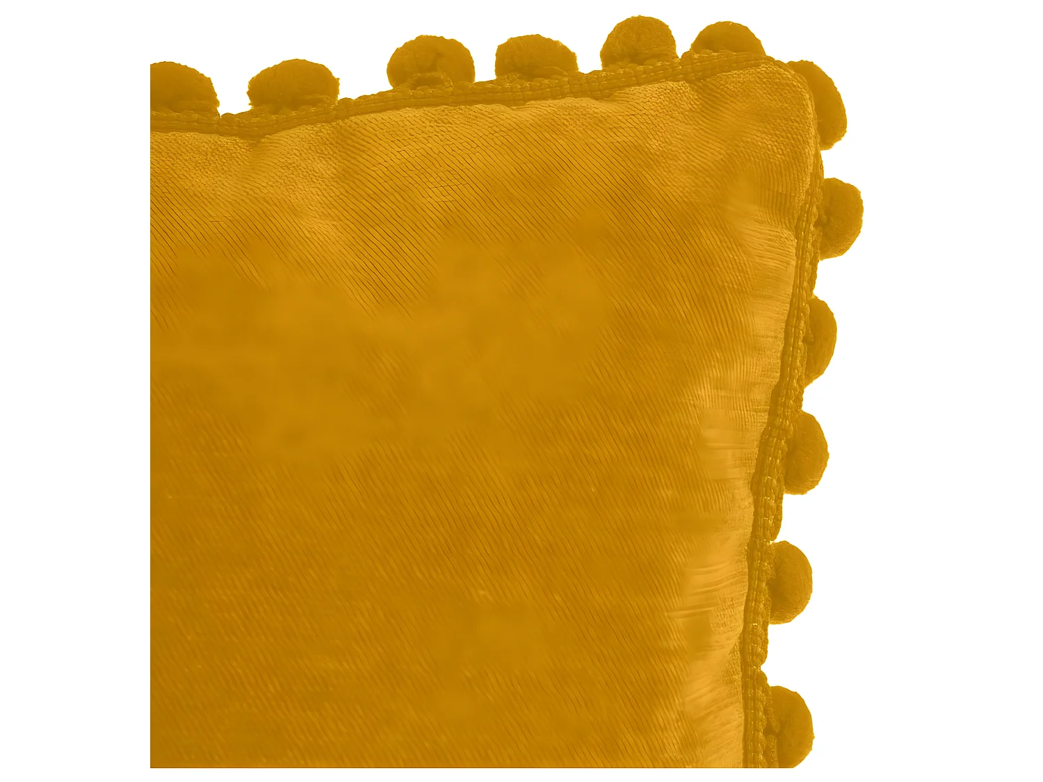 Coussin déhoussable avec Pompons Ocre 40 x 40 cm