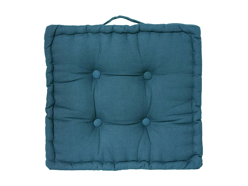 Bodenkissen aus blauer Baumwolle 40x40cm "Dorian" Weich & Bequem