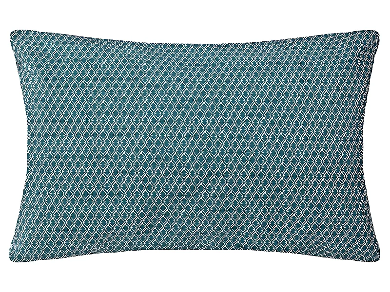 Coussin décoratif déhoussable en Coton Bleu Otto 30 x 50 cm