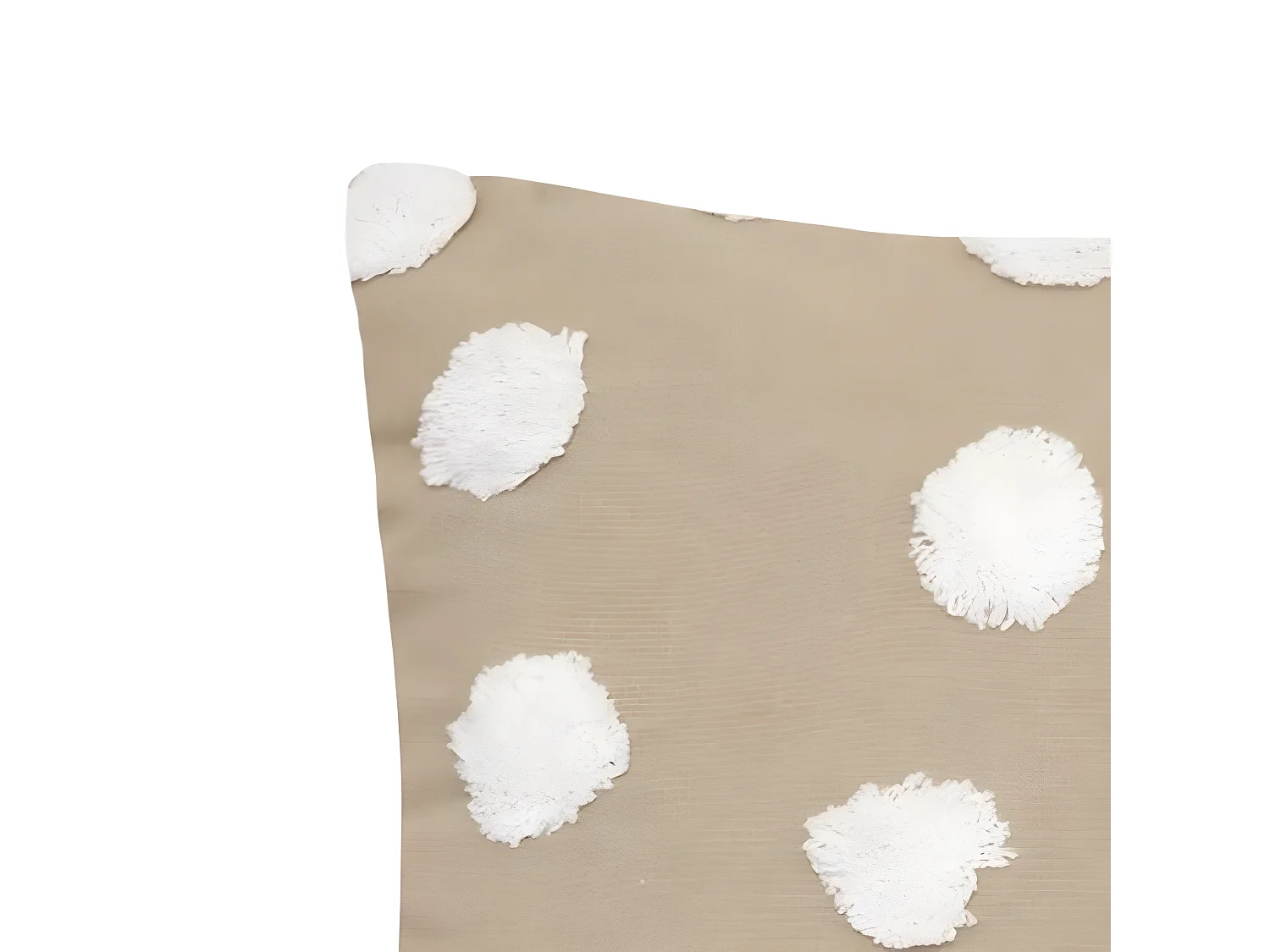 Almofada com pompons em algodão castanho 40x40cm