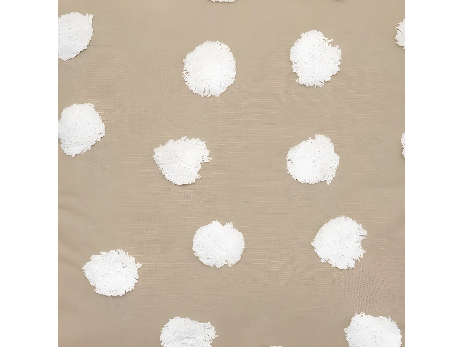 Almofada com pompons em algodão castanho 40x40cm