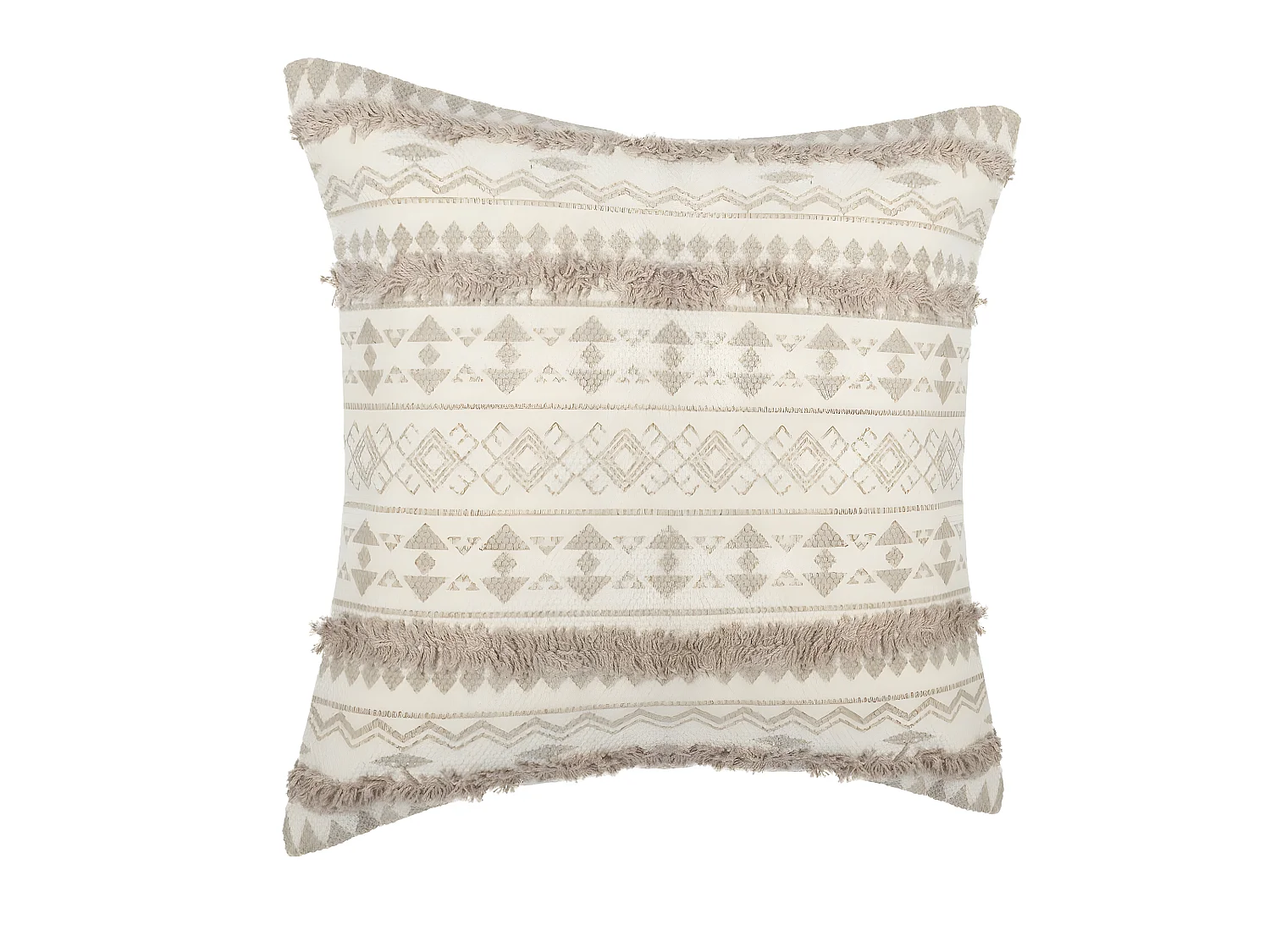 Housse de coussin  en coton Beige lin tufté 40 x 40 cm