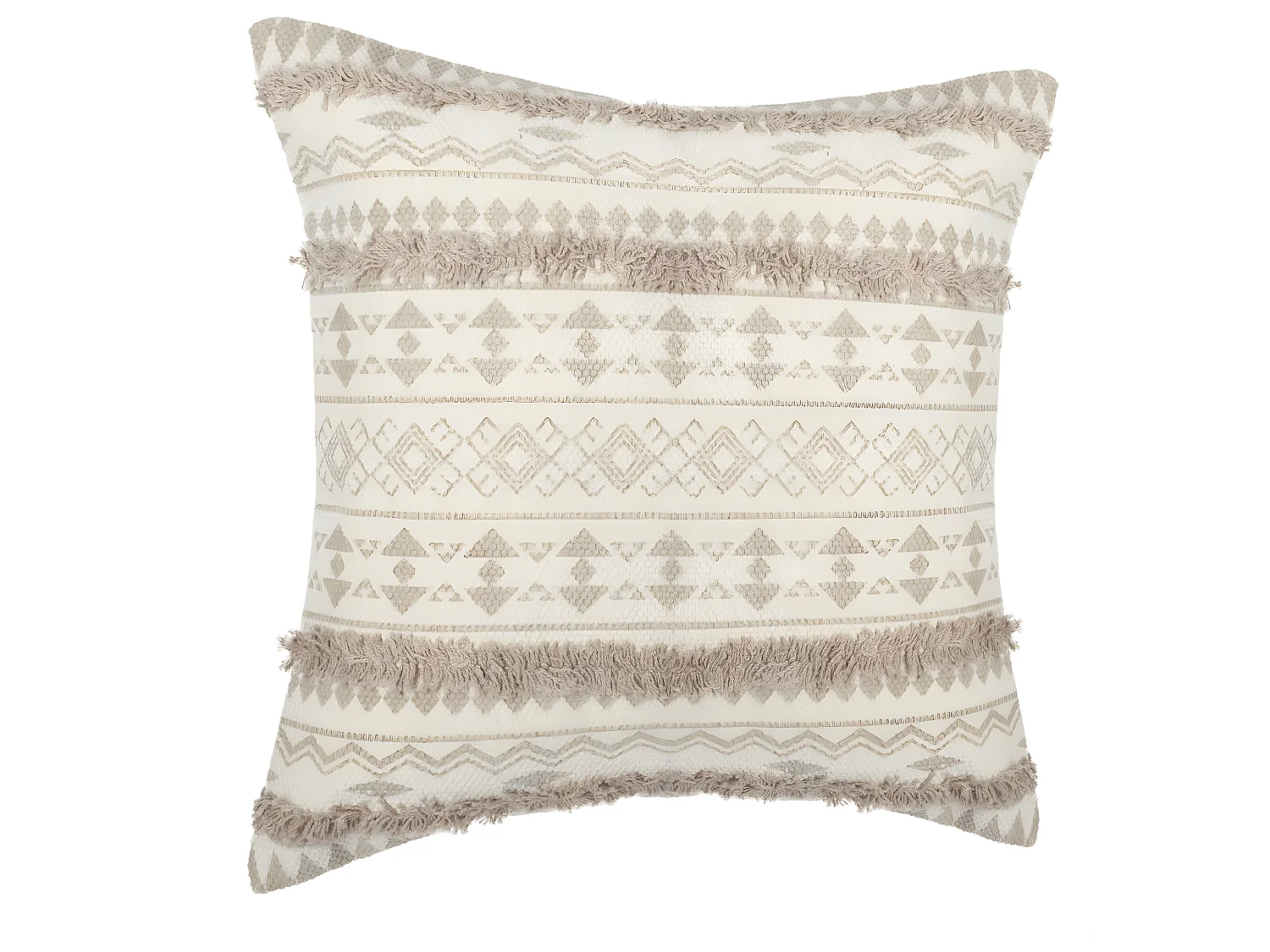 Housse de coussin  en coton Beige lin tufté 40 x 40 cm