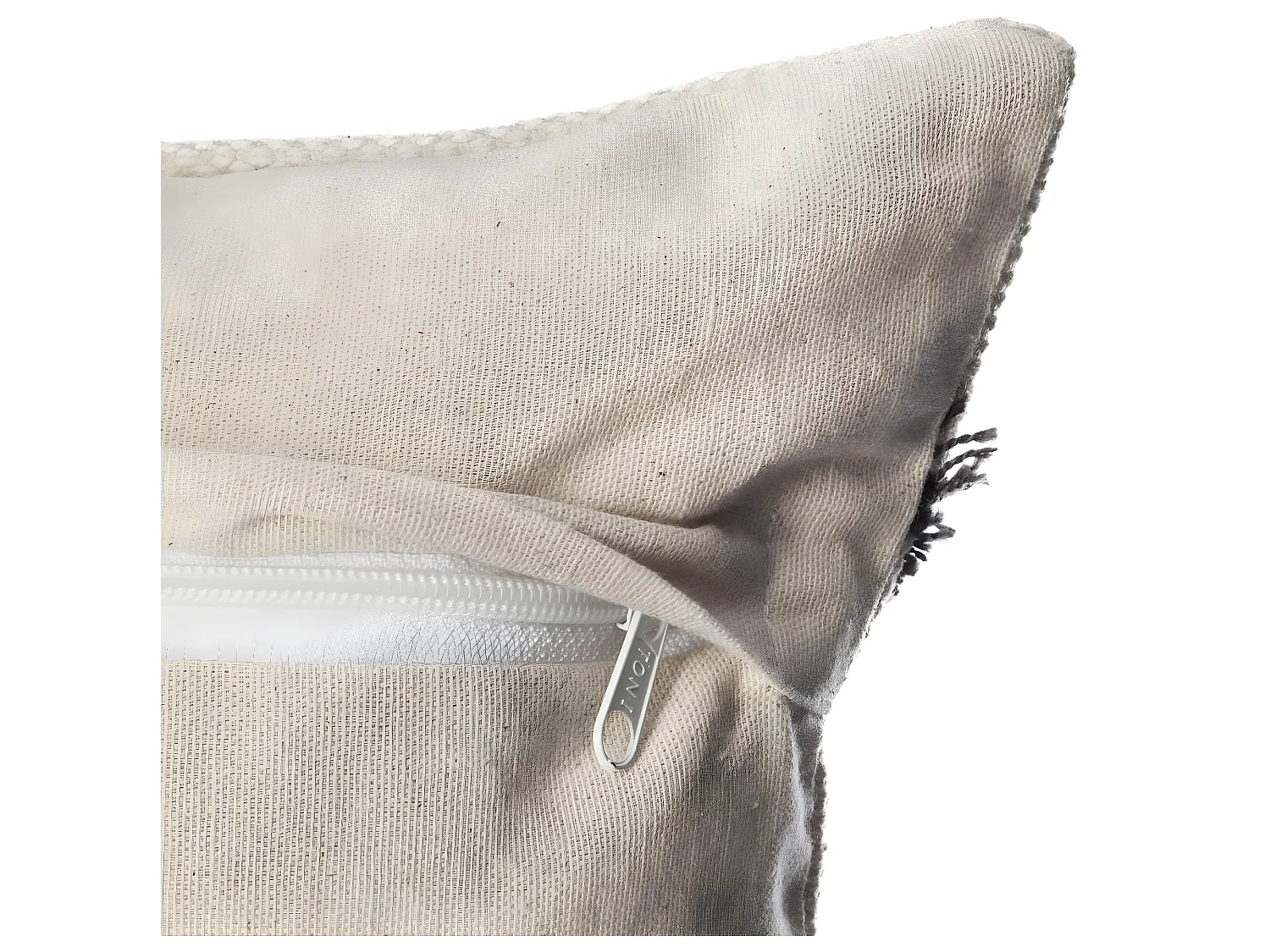 Housse de coussin  en coton Beige lin tufté 40 x 40 cm