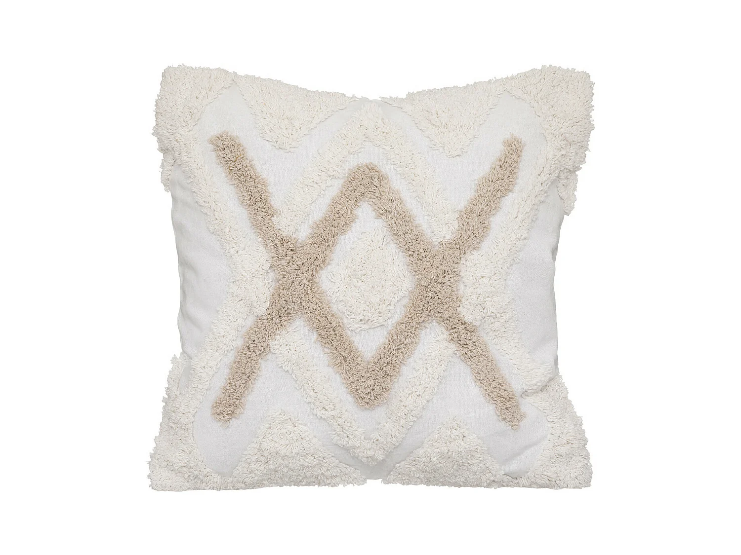 Housse de Coussin Ivoire motifs tuftés 40 x 40 cm