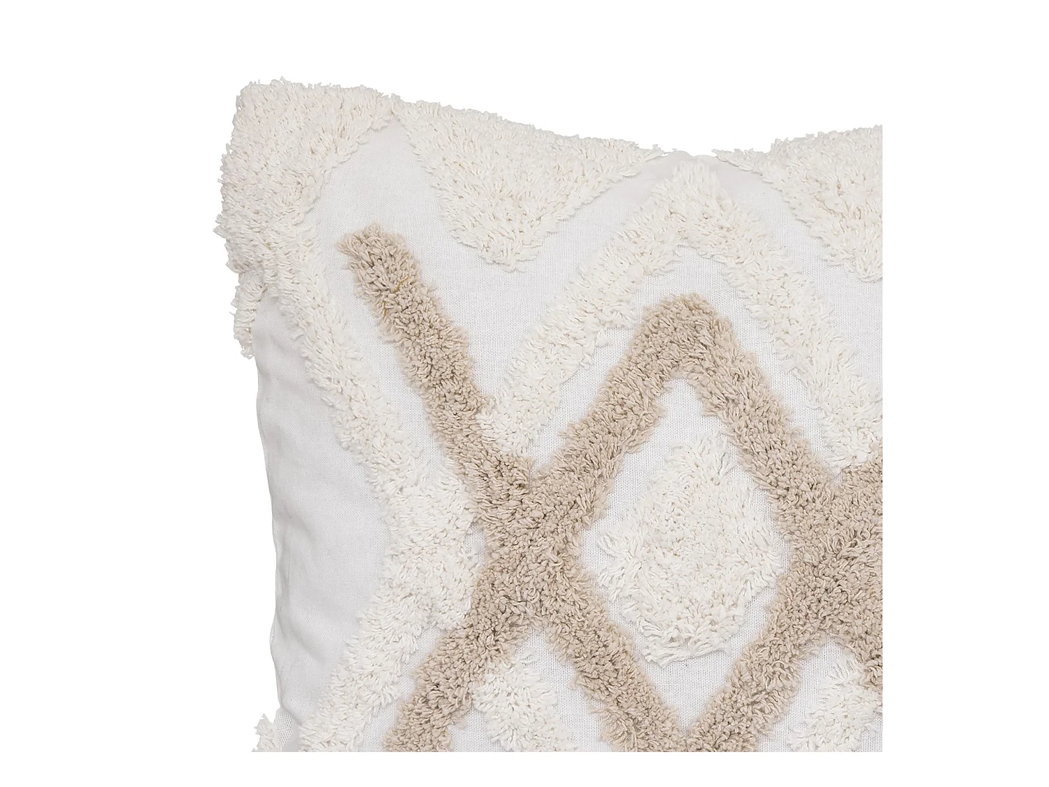 Housse de Coussin Ivoire motifs tuftés 40 x 40 cm