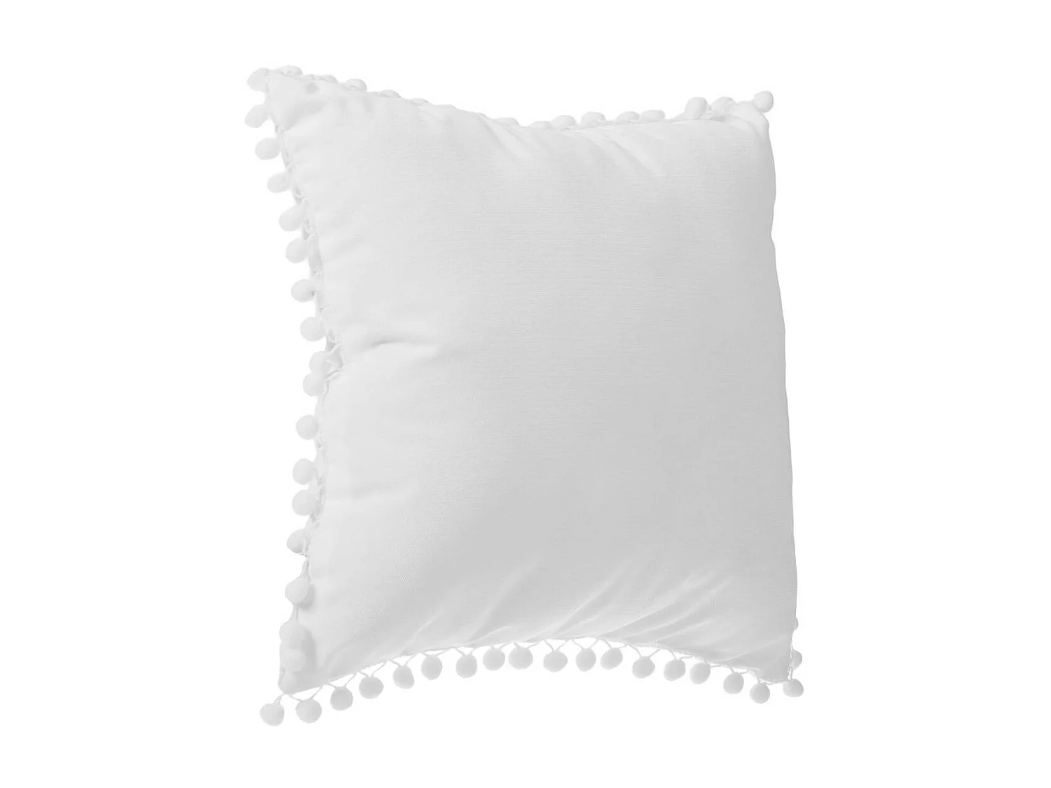 Coussin déhoussable avec Pompons Ivoire 40 x 40 cm