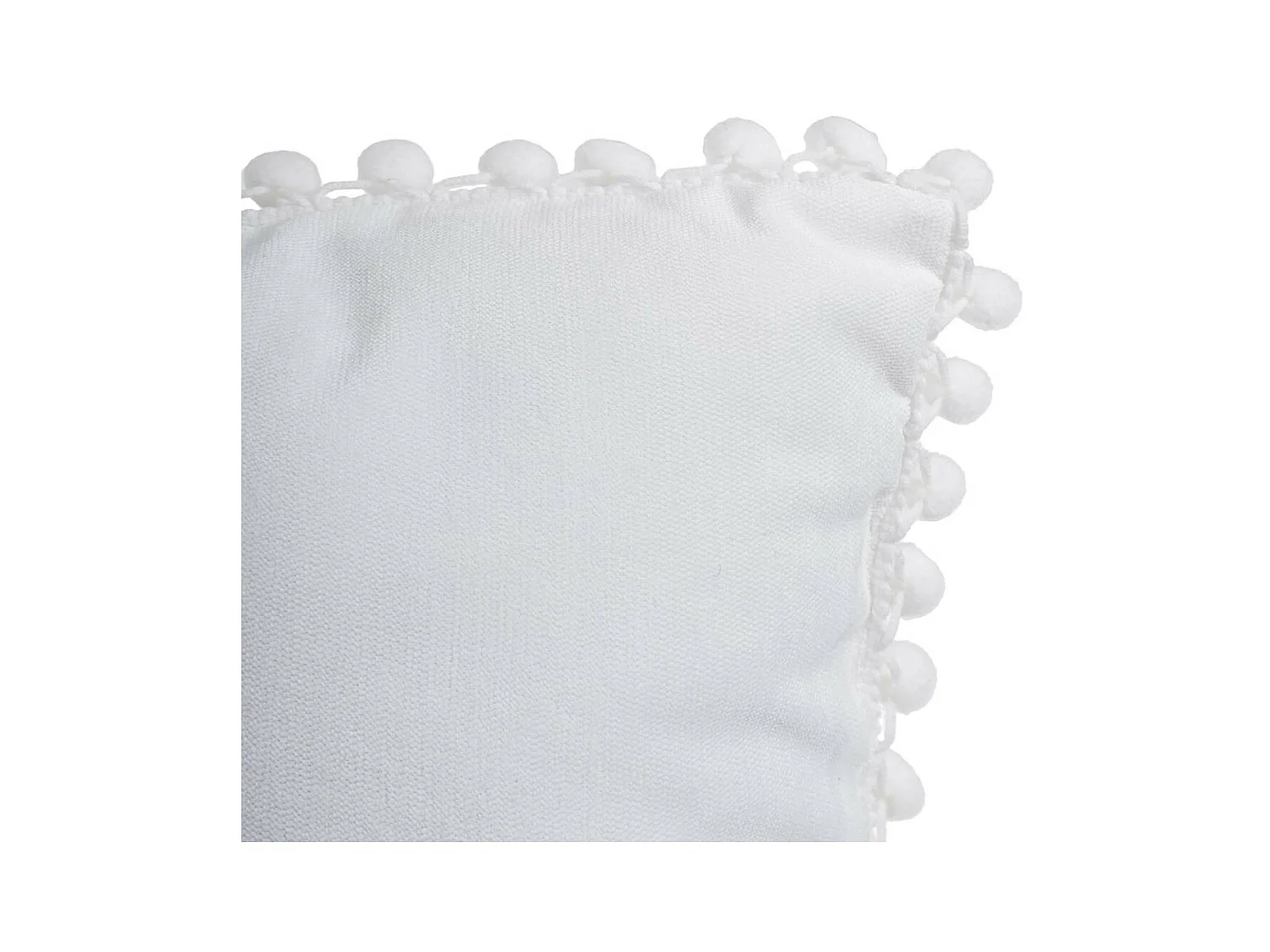 Coussin déhoussable avec Pompons Ivoire 40 x 40 cm