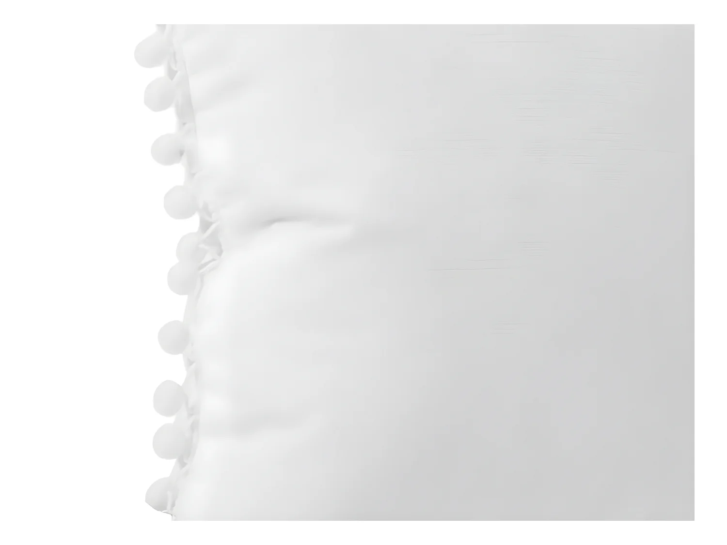 Coussin déhoussable avec Pompons Ivoire 40 x 40 cm