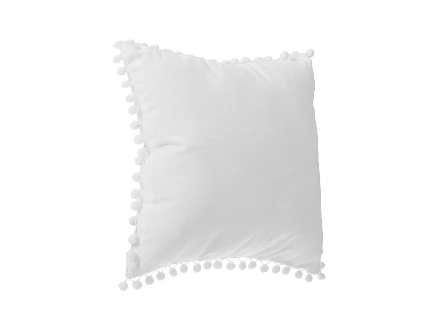 Coussin déhoussable avec Pompons Ivoire 40 x 40 cm